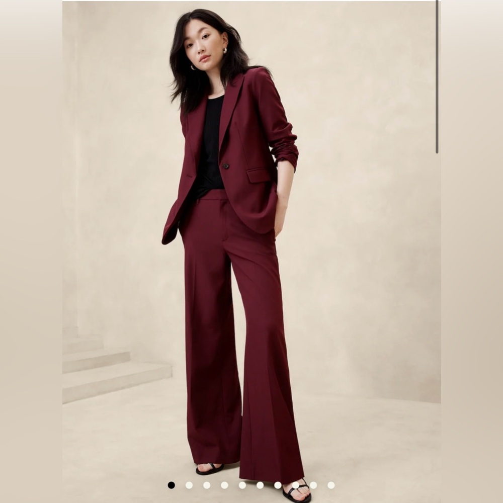 BR sculpted stretch linen blended wide-leg pant - Picture 2 of 6